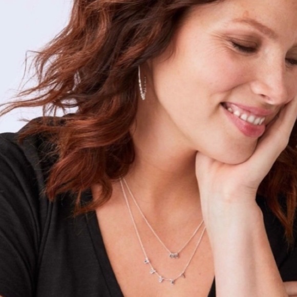 Stella & Dot | Ultra Delicate 2-in-1 SILVER Petal Necklace Set Retired - Picture 4 of 9